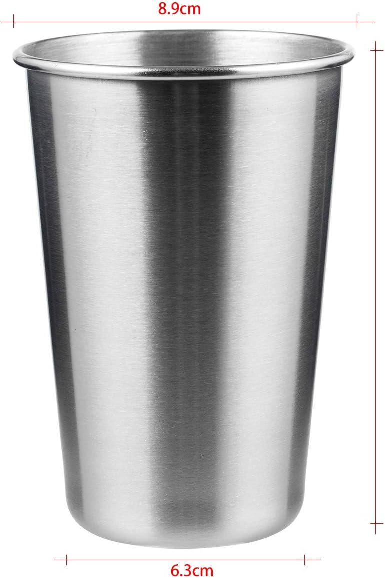 10PCS Stainless Steel Small Drinking Cup Beer Wine Glass Set Of 10 (10, 16 Ounce)