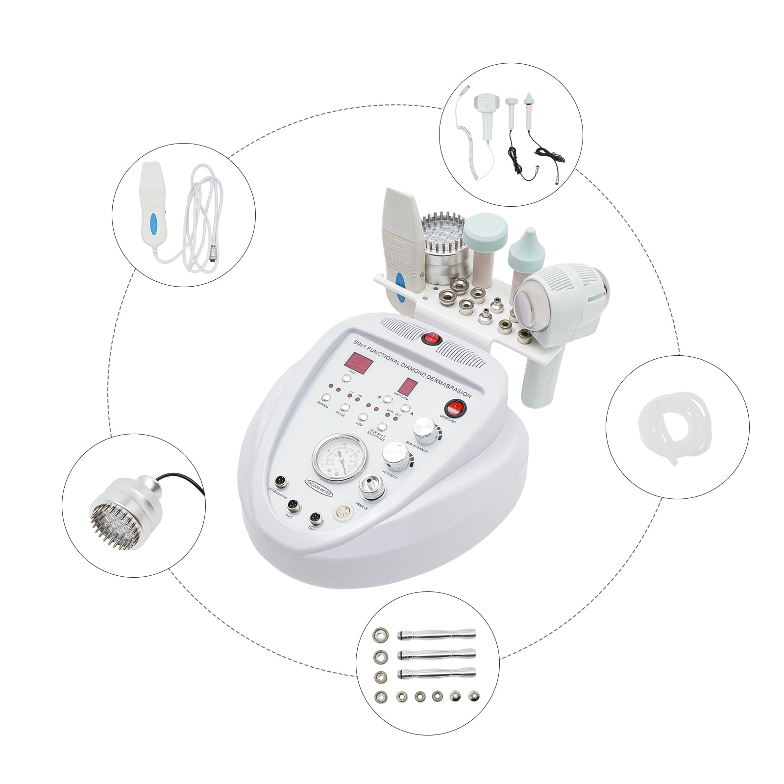 Appareil de microdermabrasion diamant pour le visage, soin de la peau, marteau à ultrasons, matériau ABS, 220-240 V, 110 W, spa, traitement à domicile