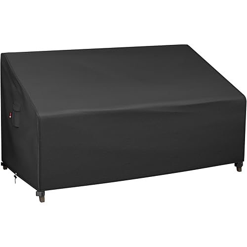 iBirdie Patio Furniture Sofa Covers 79W x 38D x 35H inch 3-Seater Outdoor Waterproof Couch Loveseat Bench Cover, Black