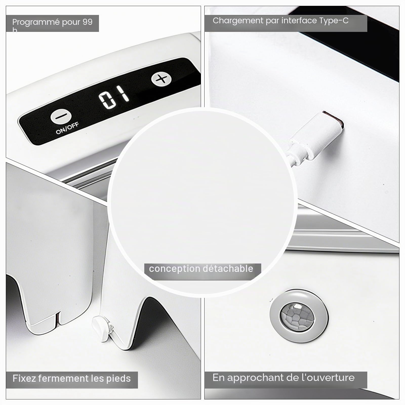 Bol pour Chiens avec Capteur Infrarouge, 500ml Mangeoire Automatique, Distributeur Croquettes Chat Automatique avec Interrupteur Programmé, Distributeur Automatiques pour Alimentation Sèche/Humide