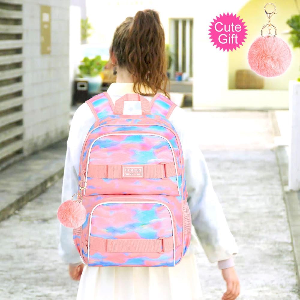 3Pcs Backpack for Girls Boys, 17 Inch School Bookbag with Lunch Box, Durable Laptop Backpacks Set for Teens College - Image 2