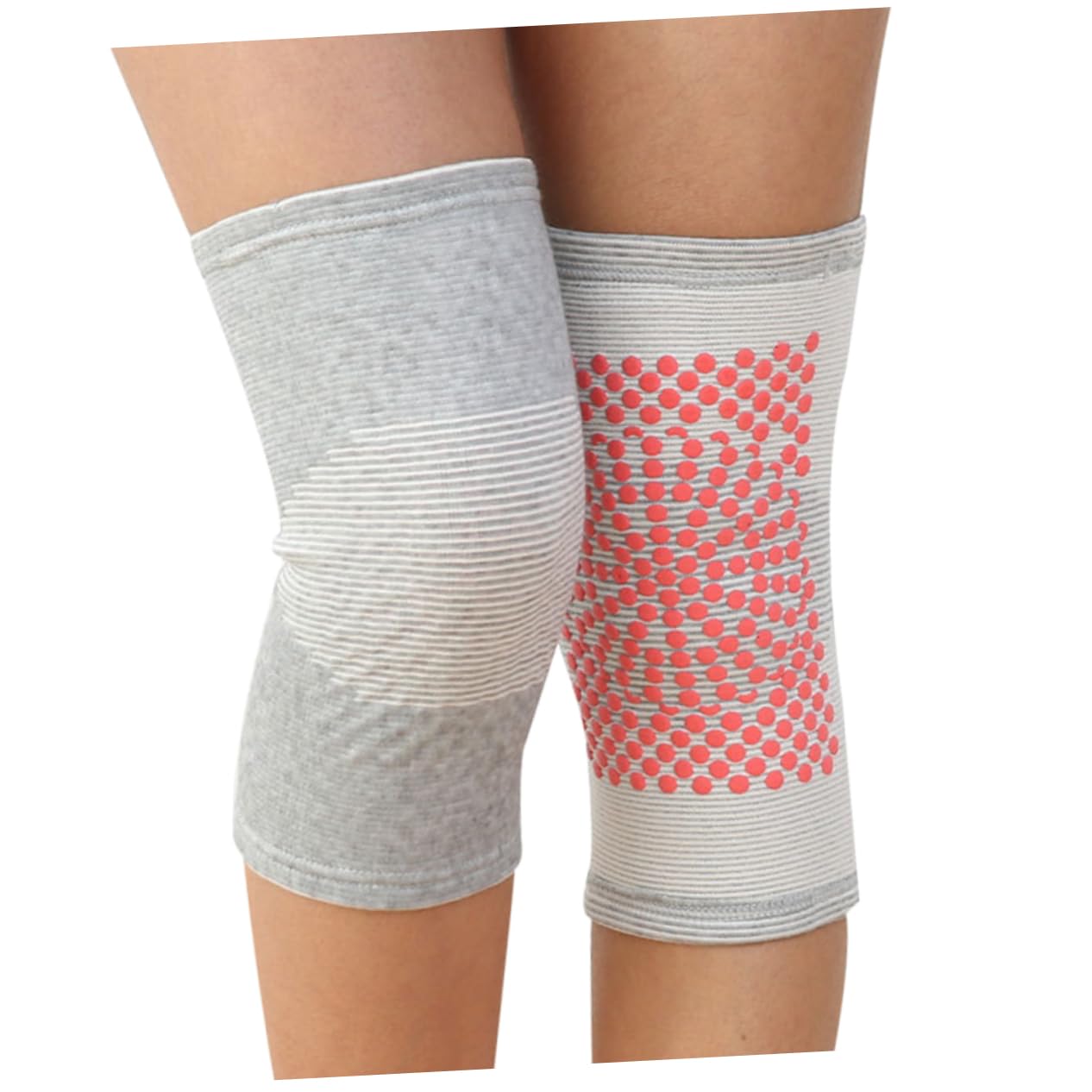 COOLHIYA 1pair Self-heating Knee Pad Support for Thermal Compression Brace for Grey for Cross Training Weight Lifting and Gym Workouts