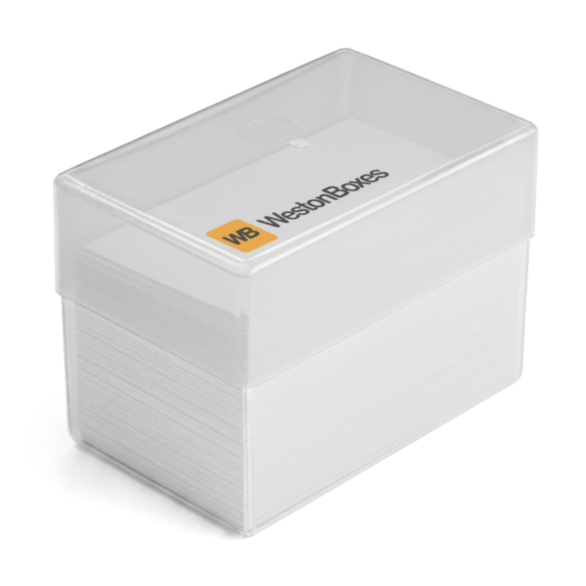 Westonboxes Clear / Transparent Plastic Business Card Boxes - Holds 250 Business Cards - 70Mm Deep (Clear, Pack Of 8)