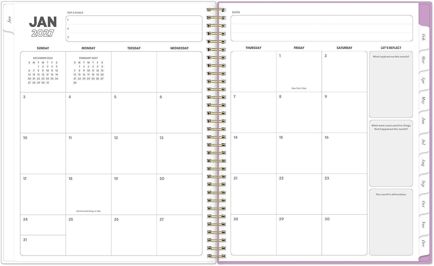 Blue Sky Gen Z 2027 Weekly and Monthly Planner Calendar, January 2027 - December 2027, 8.5" x 11", Flexible Interchangeable Cover, Durable Twin Wire Binding, Laminated Tabs, Storage Pocket, Europa