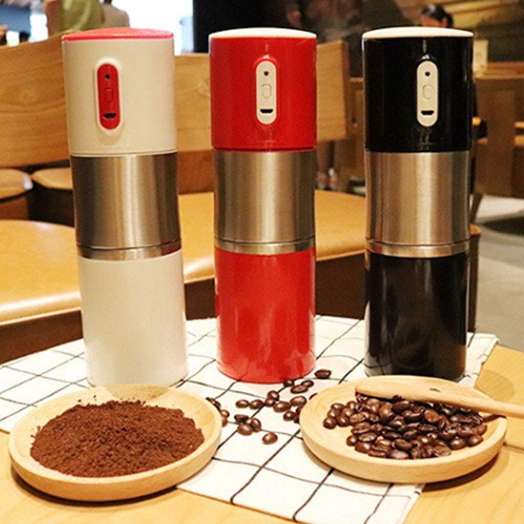 Portable Traveling Coffee Machine Grinder Cup Grinder Rechargeable Coffee Machine Idle Automatic Shutdown Design, Black