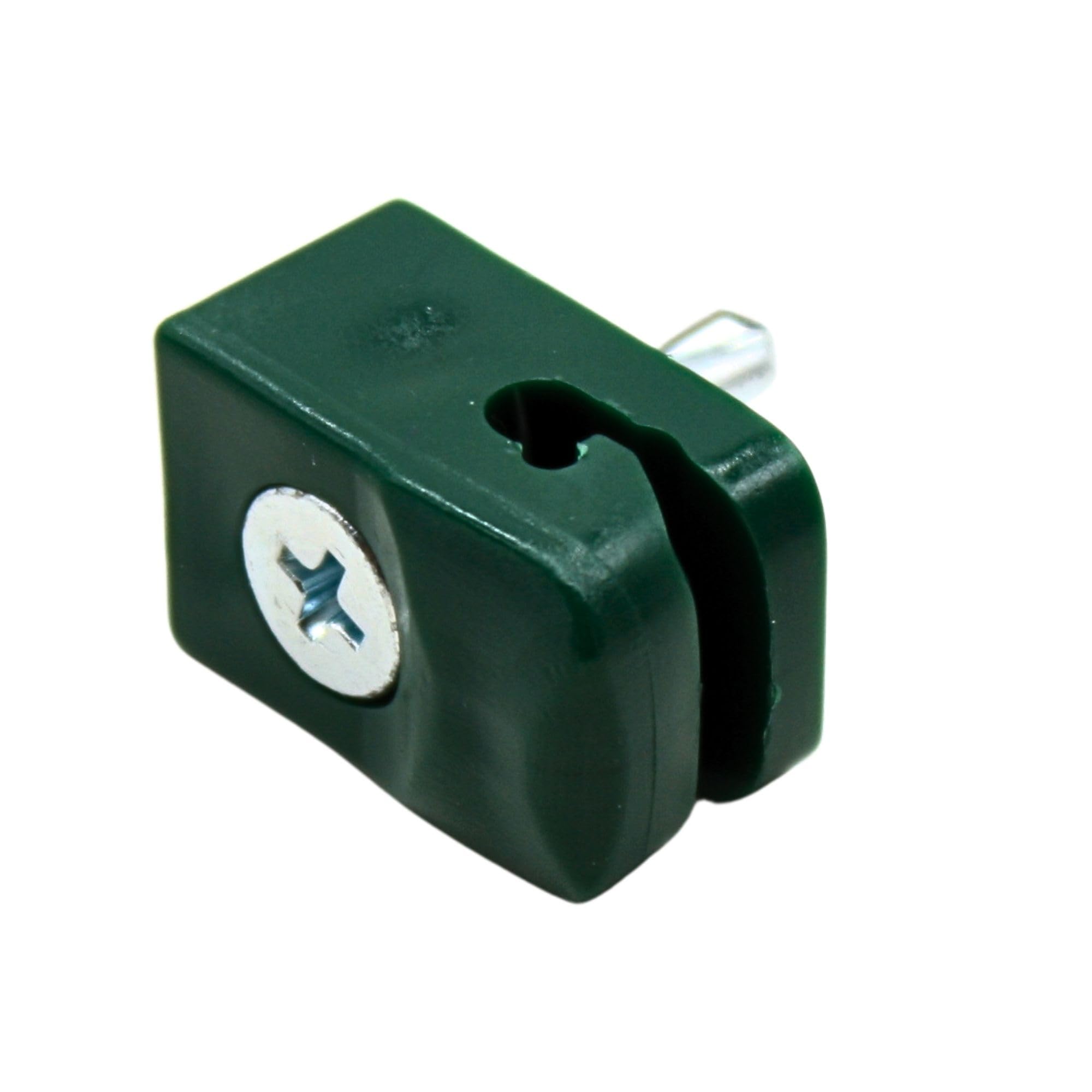 DOJA Barcelona Clip Plástico para Cercas - Pack 50 de Color Verde - Material Resistente - Abrazaderas para Cercas de Fácil Montaje - Clips de Plástico para Cercas con Tornillo de Fijación Segura