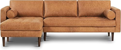 POLY & BARK Napa 104.5" Left-Facing Sectional Sofa – Cognac