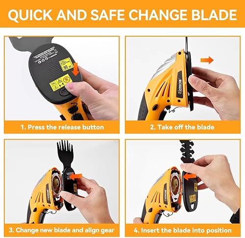 Miniatura 6 de Hoteche Cortadora de césped inalámbrica y cortasetos 2 en 1 de mano 7.2V recargable eléctrica para arbustos