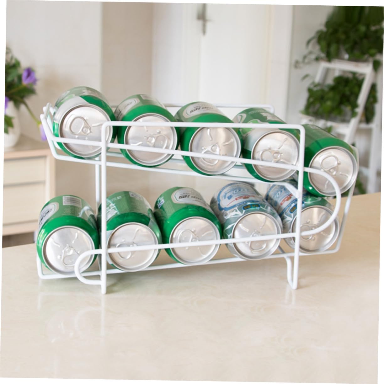 SHOWERORO 1pc Iron Beer Storage Rack Portable Soda Can Organizer for Kitchen Home and Restaurant Holds Cans Iron Material for Bar and Living Room