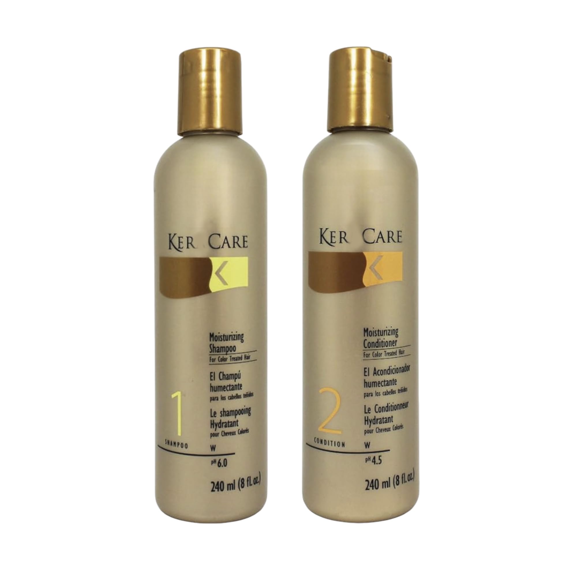 Moisturizing Shampoo & Conditioner Ker Care Combo Set, for Color Treated Hair, 8 oz Each - Sulfate-Free - Maintains Moisture & Vibrancy
