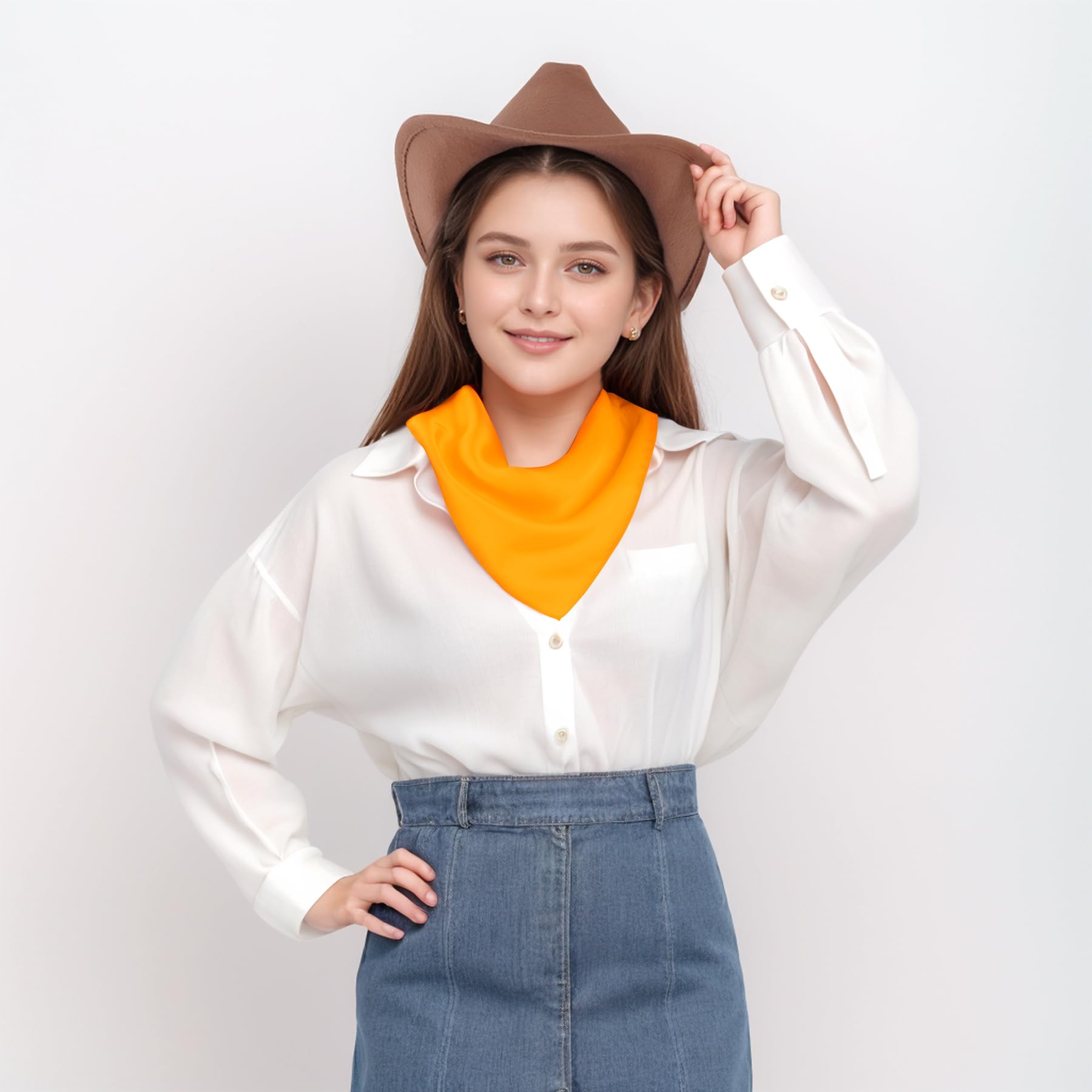 Pistha Satin Scarf Square Scarf Neck Hair Scarf Handkerchief Bandanas for Women Men Girls Boys Costume Accessory 27.5 inch