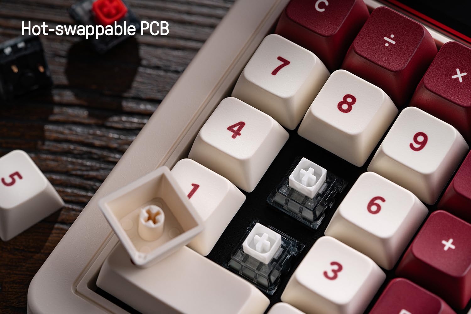 8BitDo Pavé numérique mécanique rétro à 18 touches, prend en charge le mode pavé numérique PC et calculatrice standard, remplaçable à chaud, bouton de raccourci calculatrice PC, Bluetooth/2,4 G/pavé