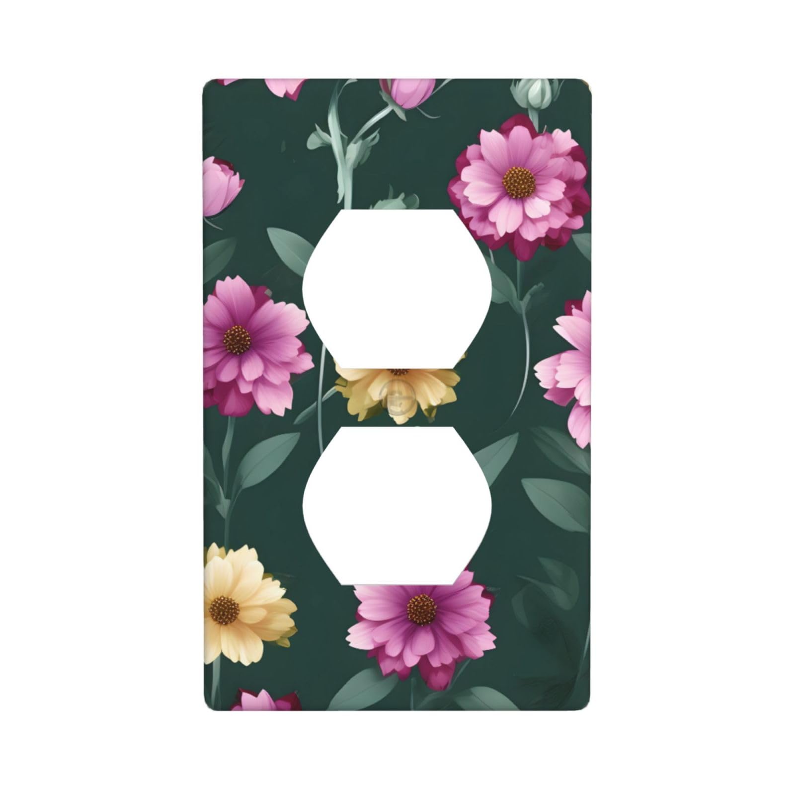 Beautiful Purple Flowers Decorative Switch Plate Cover-Unbreakable Polycarbonate Wall Plate for Home Office, 1 Gang with Screws