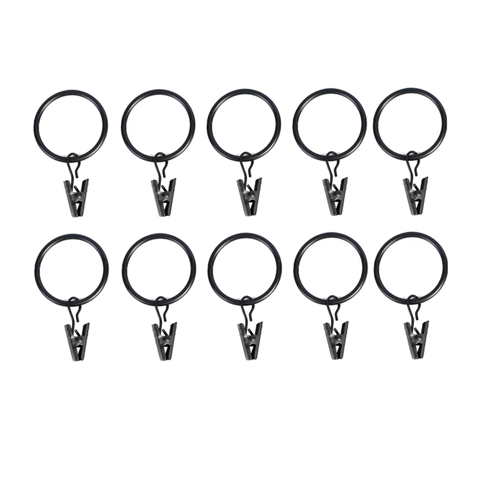 Vorhanghaken Hakenringe Stangenclip Fenster Duschklemmen Retro Wäscheklammer Stangenschnalle(Black,32cm20PC)