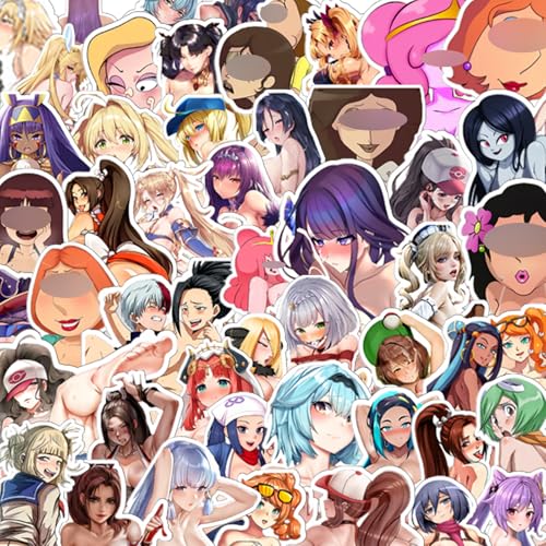 Waifu Stickers Anime Stickers for Adults 50PCS Waterproof for Laptops Water Bottles & Phone Cases (2-3.5IN)
