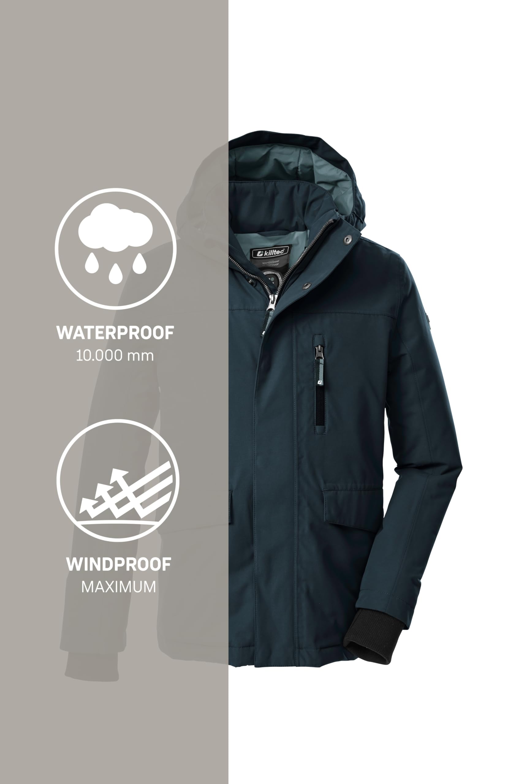 Killtec Jungen Kow 233 Bys Jckt Outdoorjacke/Funktionsjacke mit Kapuze (1er Pack)