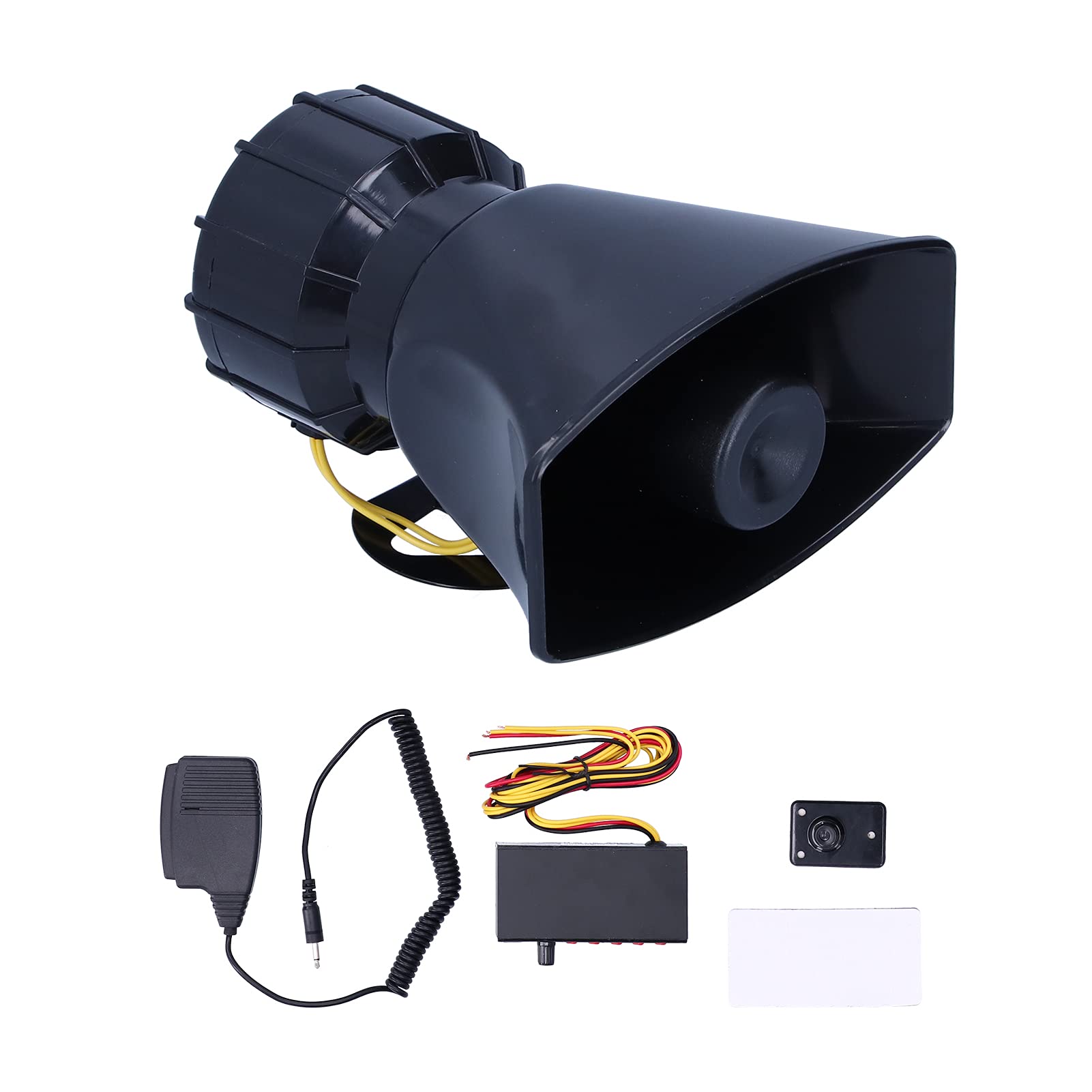 Syrena alarmowa 12 V, 100 W, dźwięk 125 dB, megafon z 5 dźwiękami, do pojazdów, motocykli, materiału ABS