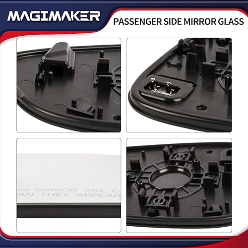 Miniatura 7 de Espejo lateral derecho del pasajero con soporte trasero 76203-TVA-A21 compatible con Honda Accord 2018, 2019, 2020, 2021, 2022, vidrio calefactable