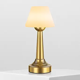TRRMEZY Shower Lamp, Battery Operated Cordless Table lamp Waterproof, Rechargeable Lamp for Shower, Outdoor Deep Gold