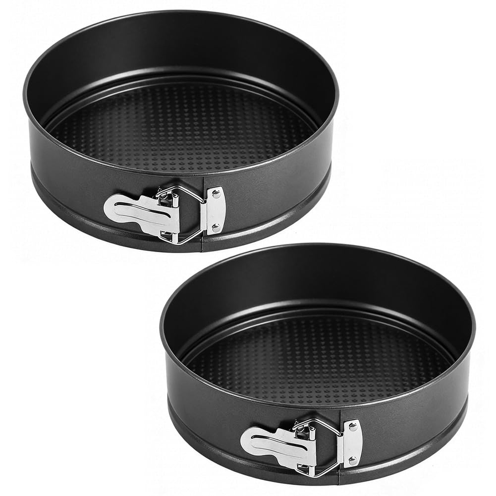 Molde Redondo Desmontable 14 cm – 2 piezas Antiadherente, Acero al carbono – Ideal para Bizcochos, Tartas y Pasteles – Molde de Repostería con Liberación Rápida – Utensilio de Horno