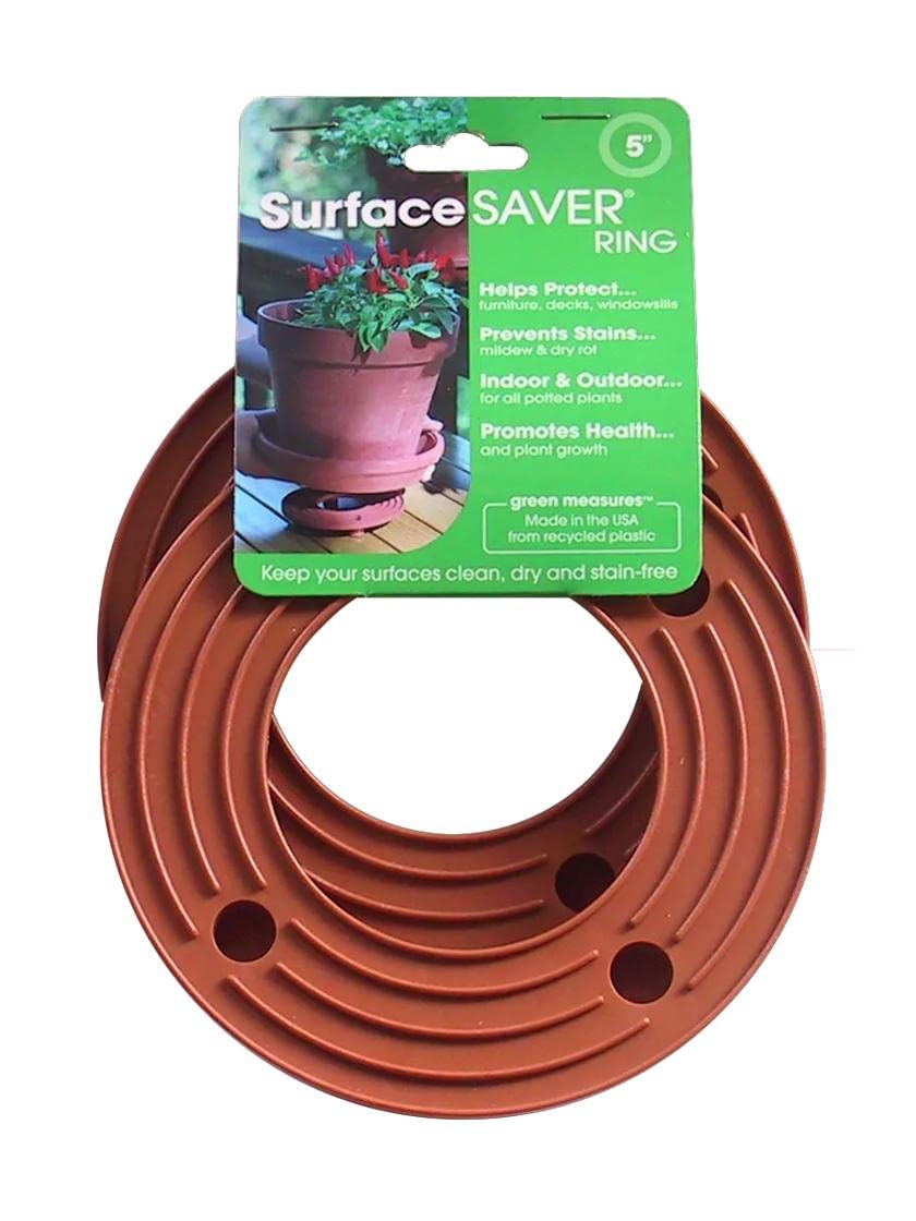 Gardener's Supply Company 5" SurfaceSaver® Plant Pot Holder | Durable Recycled Plastic Planter Pot Lifters for Indoor & Outdoor Patio Garden | Sturdy & Supports up to 450 lbs | Terra Cotta - Set of 2