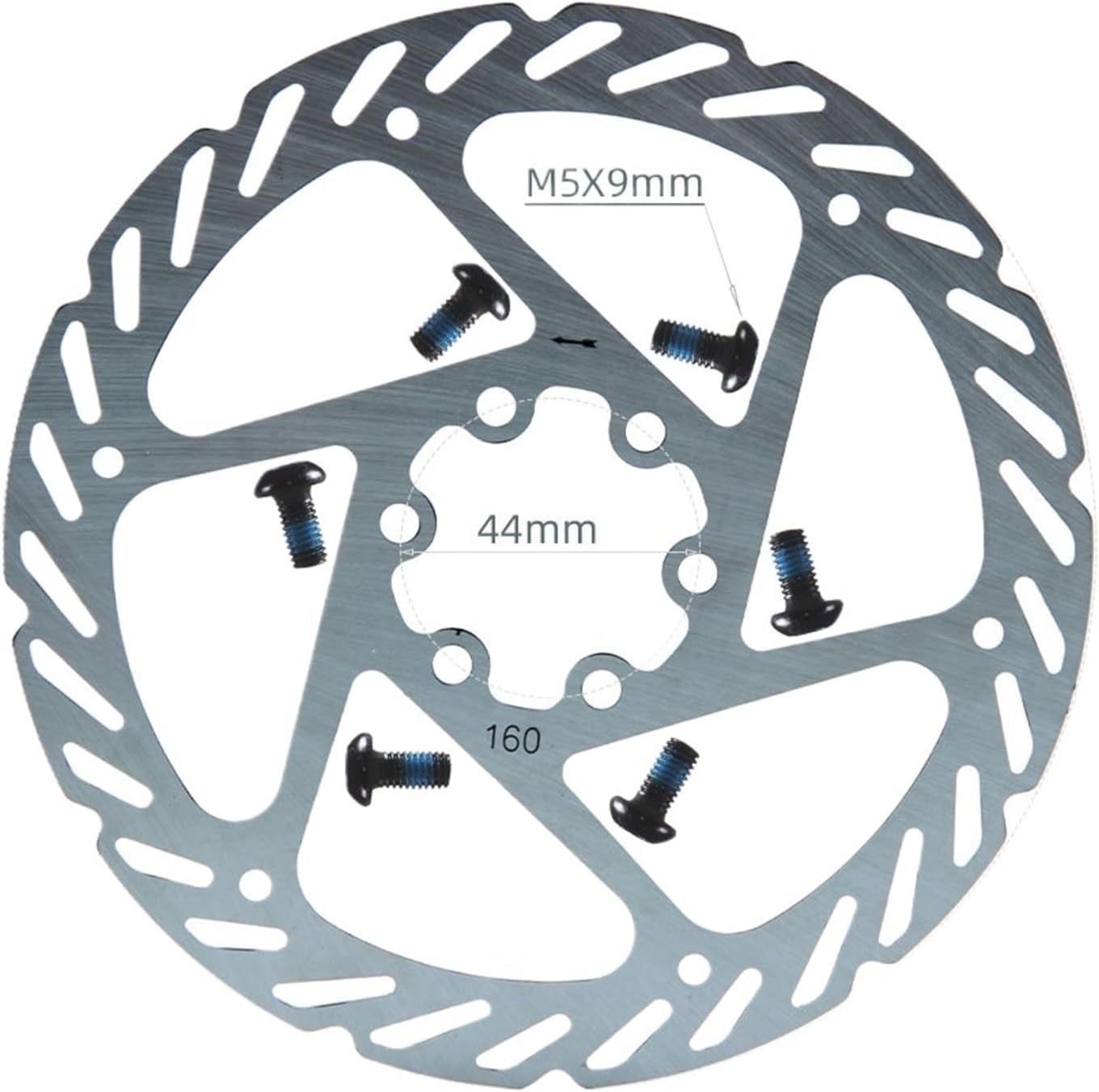 6inch 160 Hydraulic Brake Disc Electric Scooter Steel Rotor Zoom Accessories for MTB Bike Mountain Road Bicycle Cycling Pads(160B1pcs)