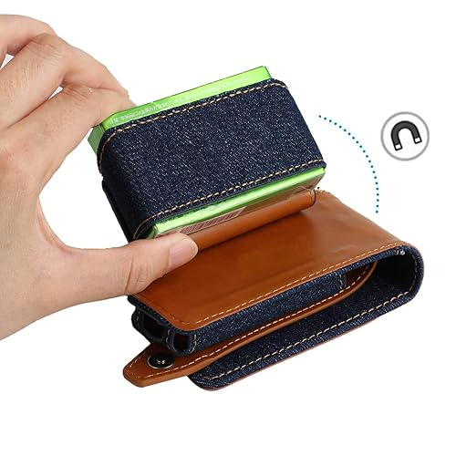 Miniatura 3 de Funda para cigarrillos electrónicos para IQOS ILUMA ONE para IQOS Multi, funda protectora de cuero resistente a los arañazos (azul oscuro)