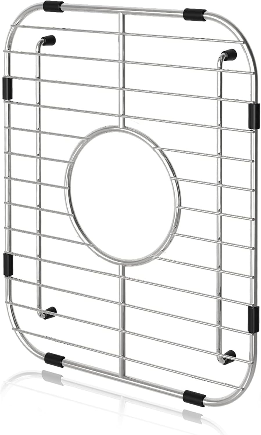 Orgneas Sink Protectors for Kitchen Sink, Single Bowl Sink Bottom Grid 12.5"x10.5"x1.25", 304 Premium Stainless Steel Grid Insert Sink Grate Drying Rack Centered Drain, 1 Pack