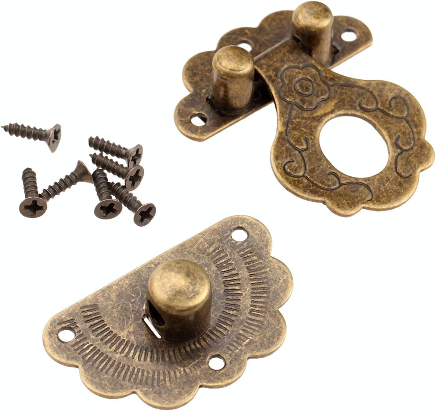 Antique Hinges,Bronze Decorative,Wooden Box Hinge,1PC 40 * 36mm Antique Bronze Box Hasp Latch Lock Jewelry Chest Wooden Box Clasp Lock Hardware Tools Butt Hinges