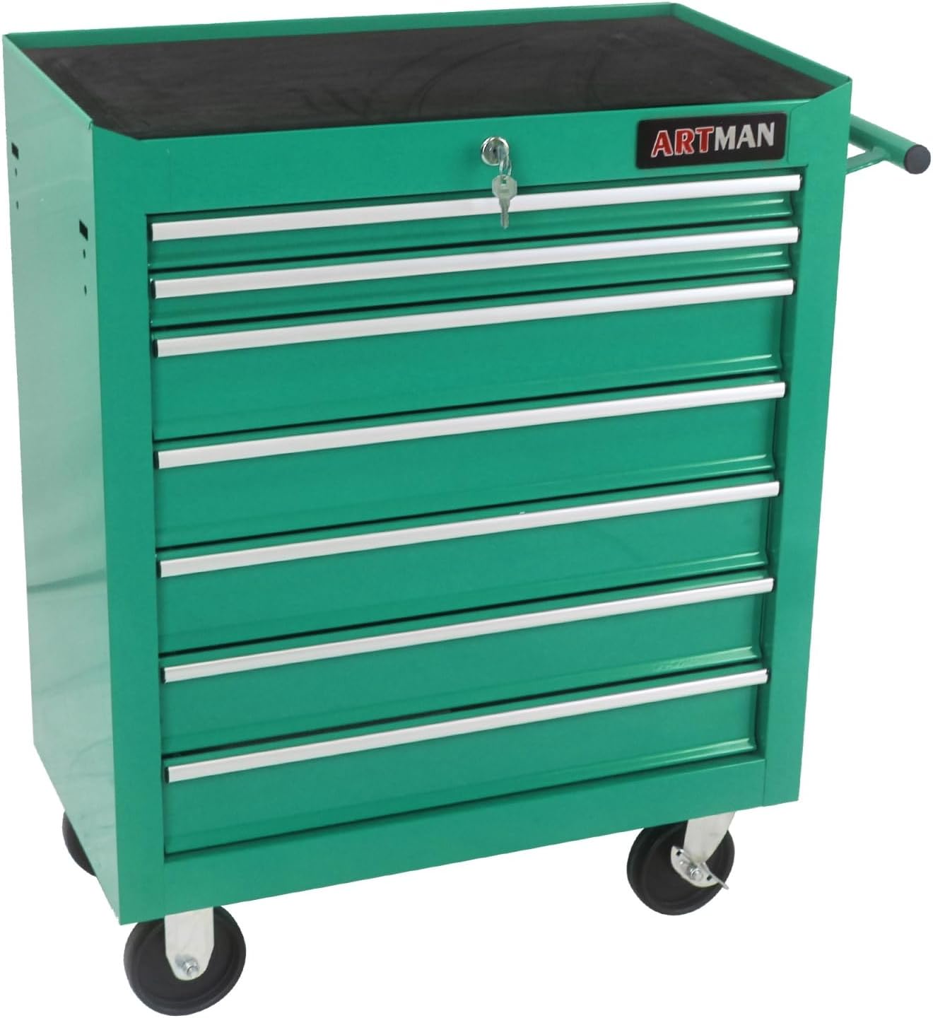 7 Drawers Multifunctional Tool CART with Wheels-Green