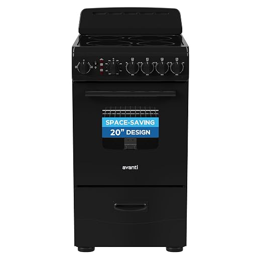 Avanti 20-Inch Freestanding Electric Range with Ceramic Glass Cooktop, in Black (CERU200P1B)
