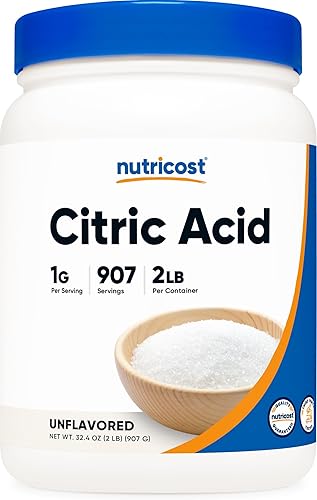 Nutricost Polvo de ácido cítrico (2 libras) - Sin OMG, sin gluten