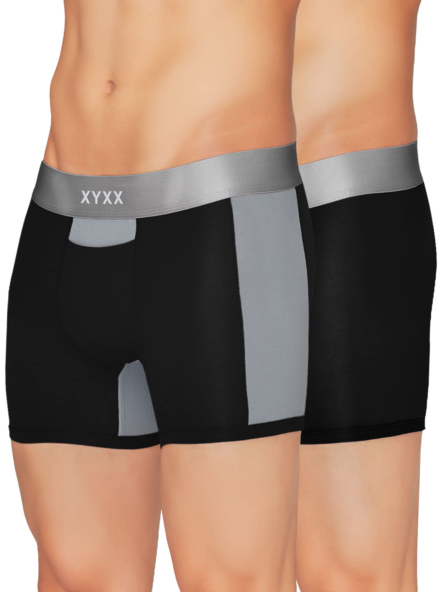 XYXXMen's Illuminati Micromodal Regular Fit Solid Antimicrobial Trunks with No Marks Waistband (Pack of 2)