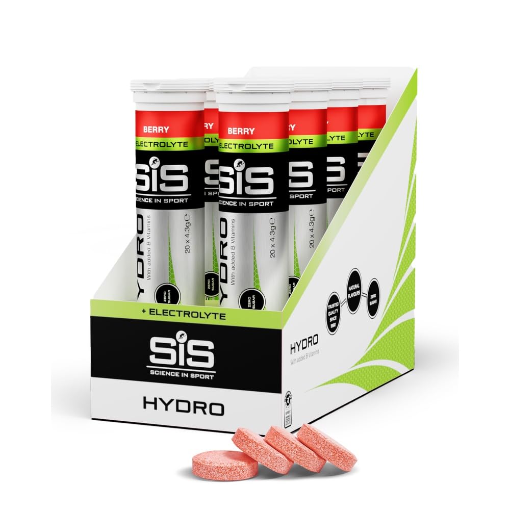 Science in Sport HYDRO Pastilles d’électrolytes 160 pcs. Baies - Vegan, Avec sodium, calcium, potassium & magnésium pour un équilibre électrolytique optimal (L'emballage peut varier)