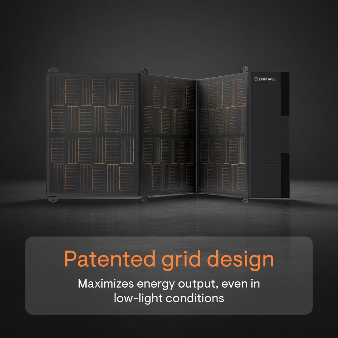 Enphase IQ Portable Panel – 200 W Foldable Solar Panel, Lightweight and Portable for On-The-Go Solar Power, Compatible with IQ PowerPack 1500, 5-Year Limited Warranty