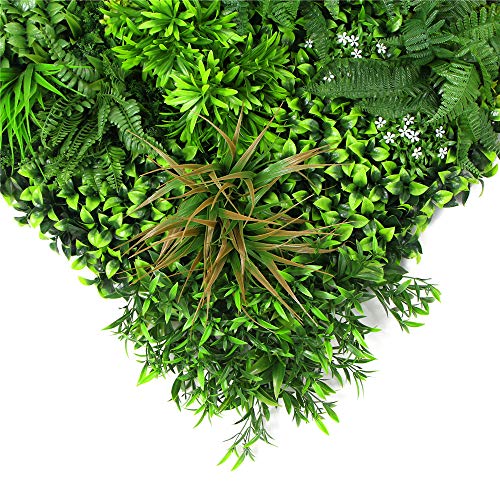 Uland Artificial Greenery Wall Panels, Faux Green Ivy Grass Hedges, Fake Plant Leaves Mats For Outdoor Privacy Covering Indoor Backdrop, Pack Of 1Pc 40"X40" B052 #TOP2