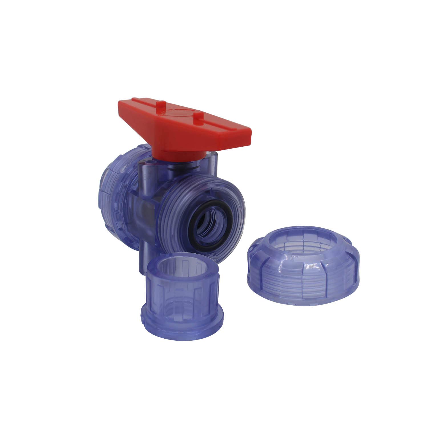 Valvula esfera pvc 20 25 32 40 50 63mm llave de paso pvc valvula encolar grifo bola pvc agricola valvula bola tubo pvc tuberia doble union (Diámetro Interno 63mm)