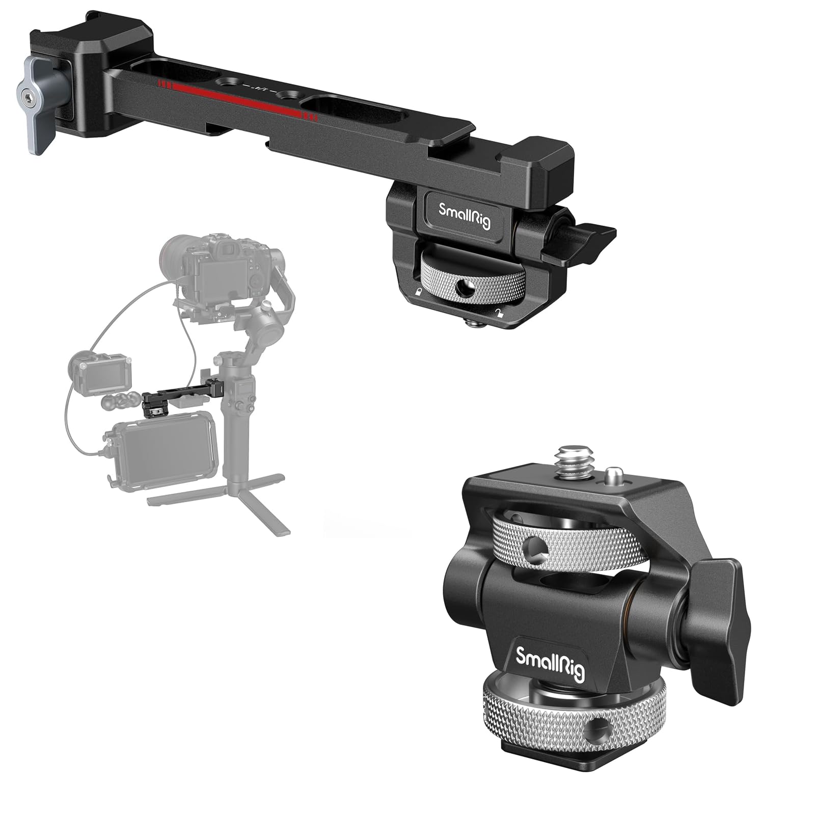 SMALLRIG Monitor Mount Inclinable 146° ,Montaje De Monitor Carga Máxima