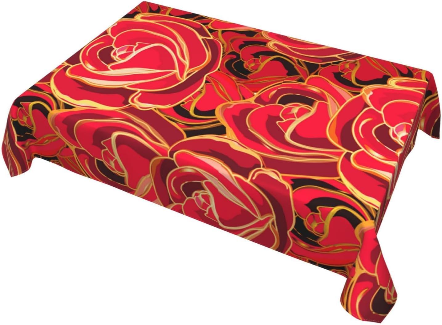 Tovaglia Antimacchia 300x140 cm Rettangolare Rosa Rossa Tovaglie Impermeabile 3 Metri Copritavolo Poliestere Protezione Tavolo Matrimonio Romantico, per Feste (12-14 Posti) a-2868