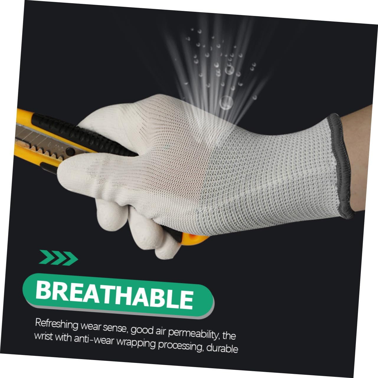 Guantes Antiestáticos de Nailon Revestimiento, 12 Pares | Trabajo de Precisión Industrial, Puño Tejido Ergonómico, Dedos Completos, para Reparación y Placas