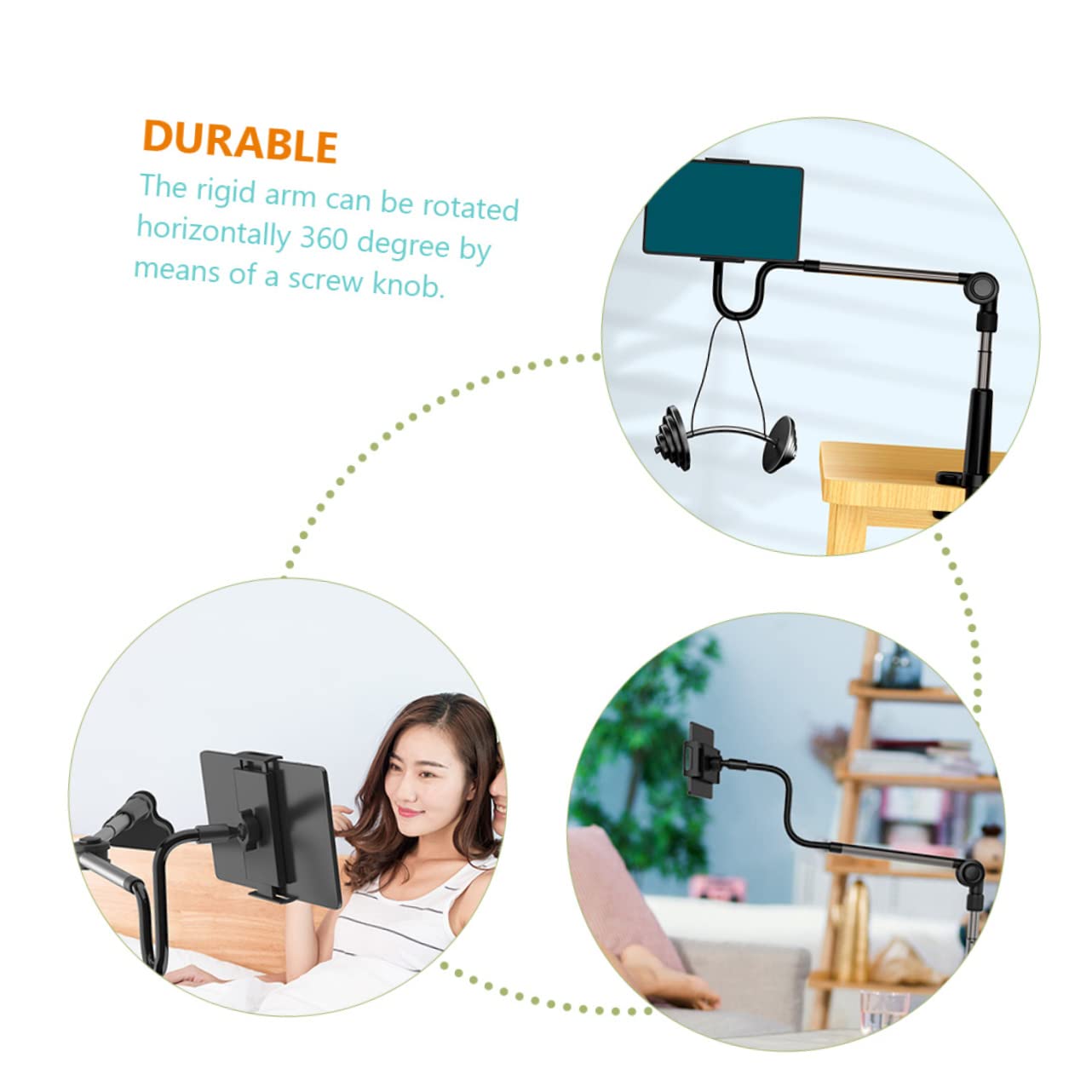 Operitacx Soporte para Teléfono para Cama Brazo Flexible y Abrazadera 0-75mm Soporte de Teléfono para Escritorio