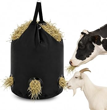 Heavy Duty Horse Hay Feeder Bag Slow Feed Hay Bag with Hanging Strap