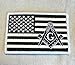Masonic Black American Flag Patch Embroidered Iron-On Freemason Square Compass