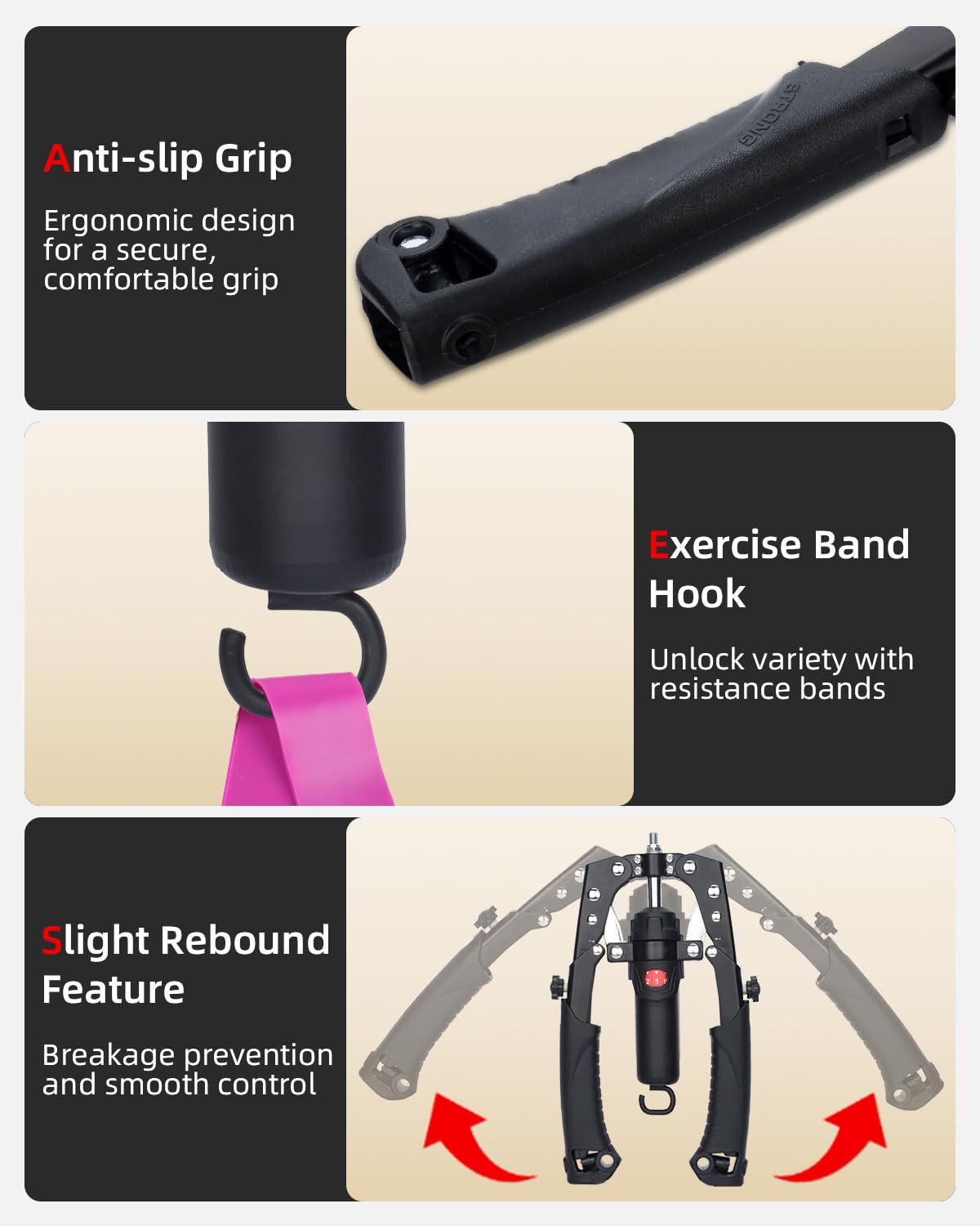 Abahub Resistenza Arm Trainer,Attrezzo per Pettorali Idraulico 10-200 kg | 22–440 lbs Regolabile Attrezzo per Pettorali Uomo,Arm blaster,Allenamento Addominale,Allenamento Casa/Ufficio/Viaggio