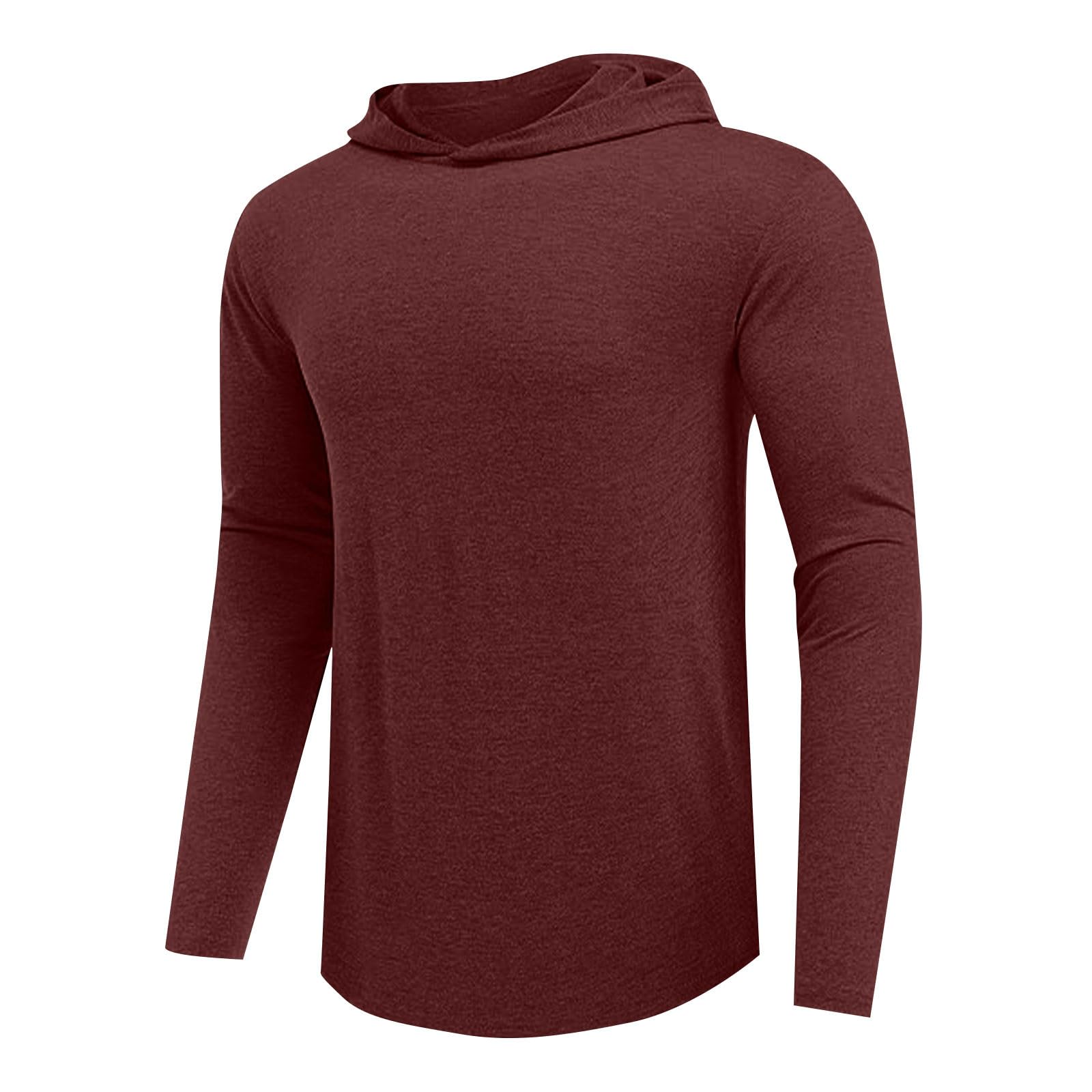 Felpa Uomo con Cappuccio Slim Fit Felpa Tinta Unita Morbido e Leggero