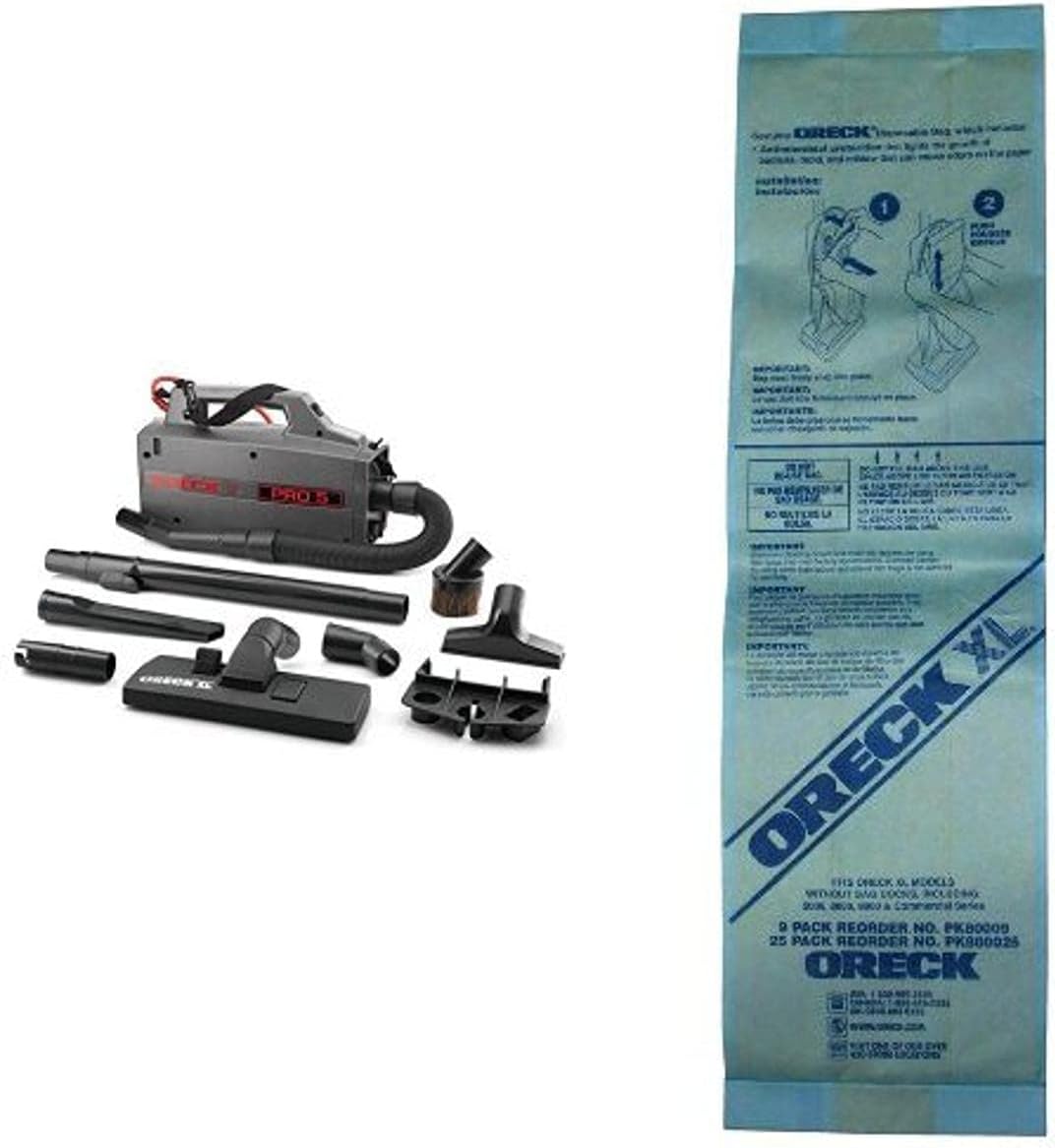 Oreck Commercial BB900DGR XL Pro 5 Super Compact Canister Vacuum with Vacuum Disposable Bag (Pack of 25): Industrial & Scientific