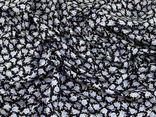 Rose & Hubble Cotton Poplin Fabric Navy - per Meter