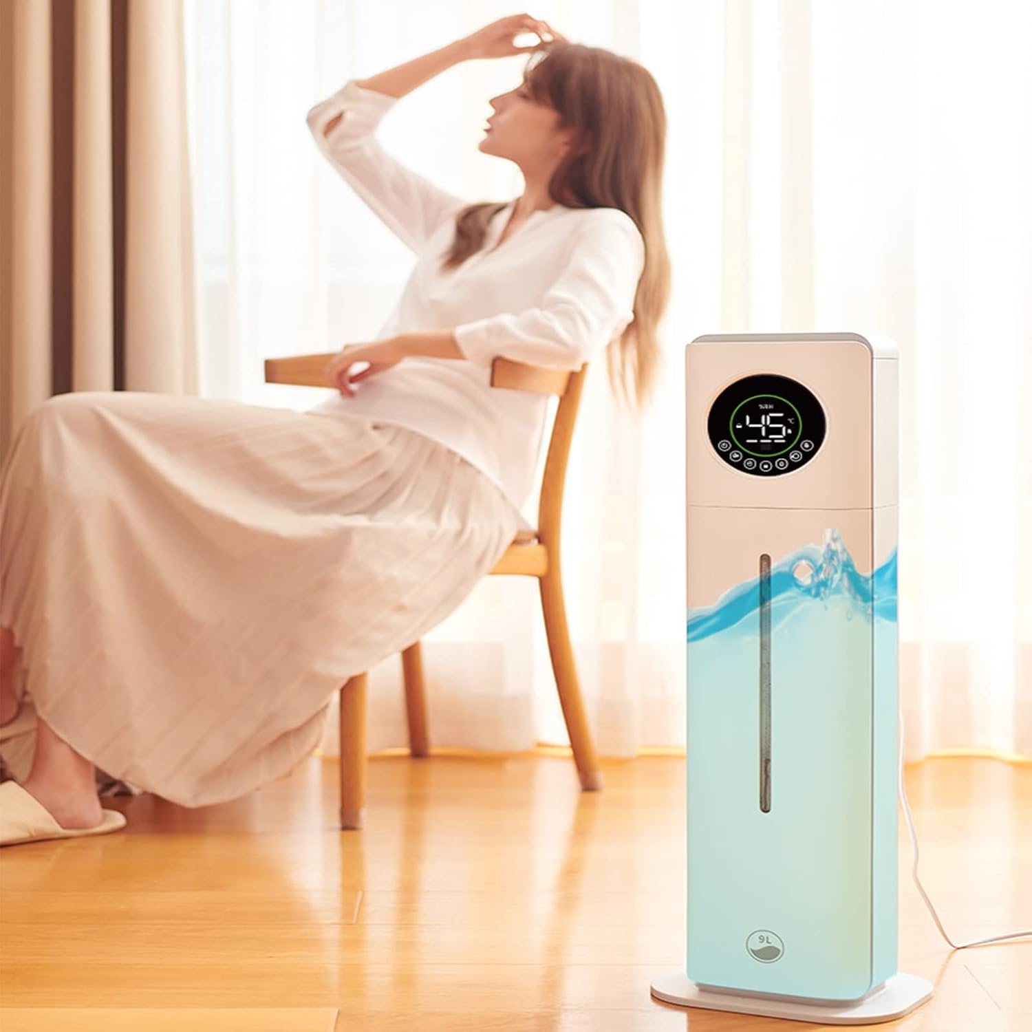 Air Humidifiers Humidifier for Bedroom 36Db Super Quiet Humidifier 9L Humidifier with Waterless Auto-Off Humidifier for Home Baby Office Plants