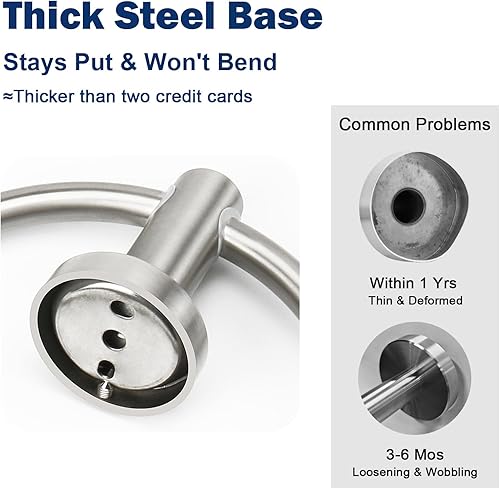 Miniatura 4 de NearMoon - Anillo para toalla de baño, accesorios de hardware para baño - Soporte de toalla de mano de acero inoxidable grueso para baño, colgador