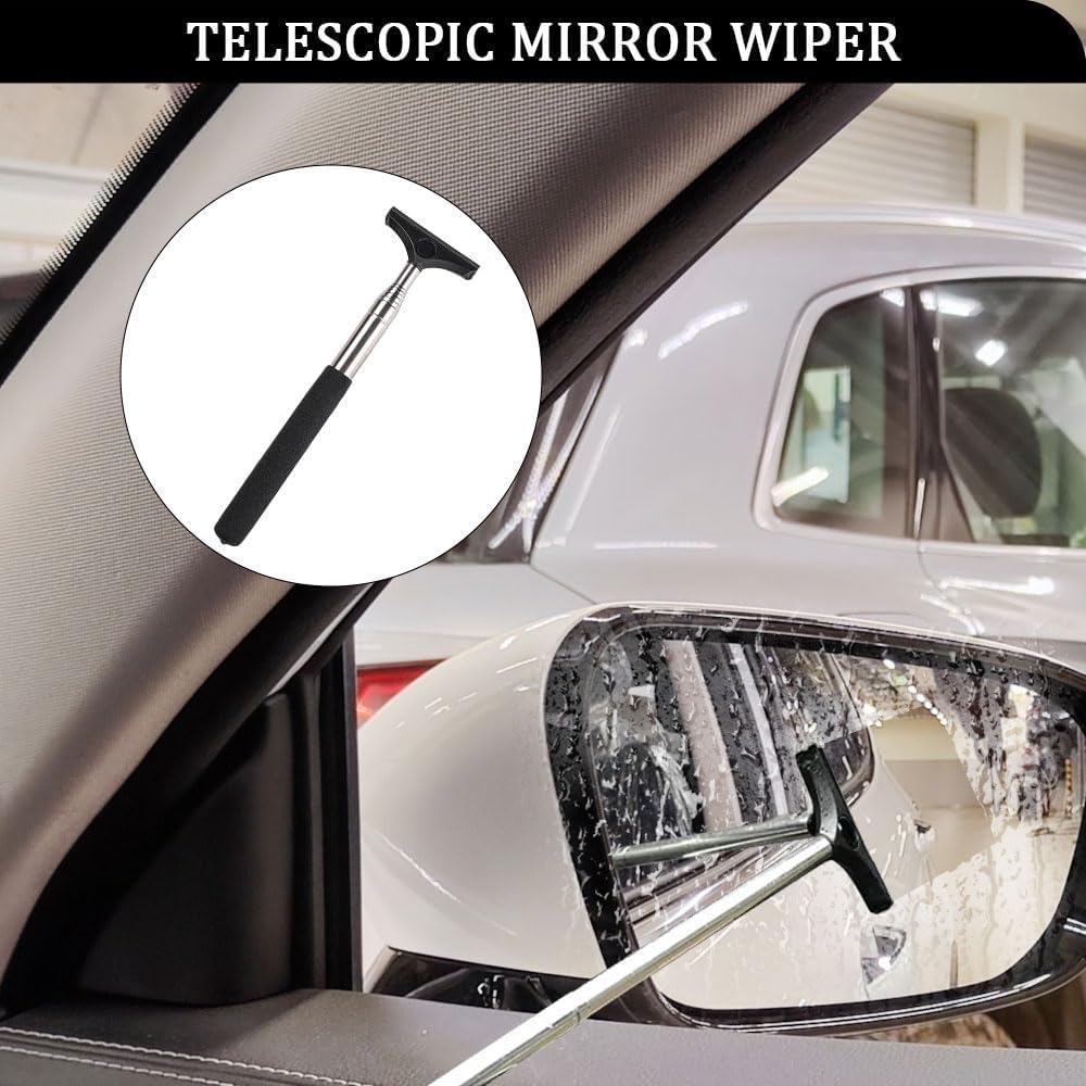 Limpiacristales para coche, 2 unidades, mini limpiacristales retráctiles para espejo retrovisor, extractor de lluvia y niebla
